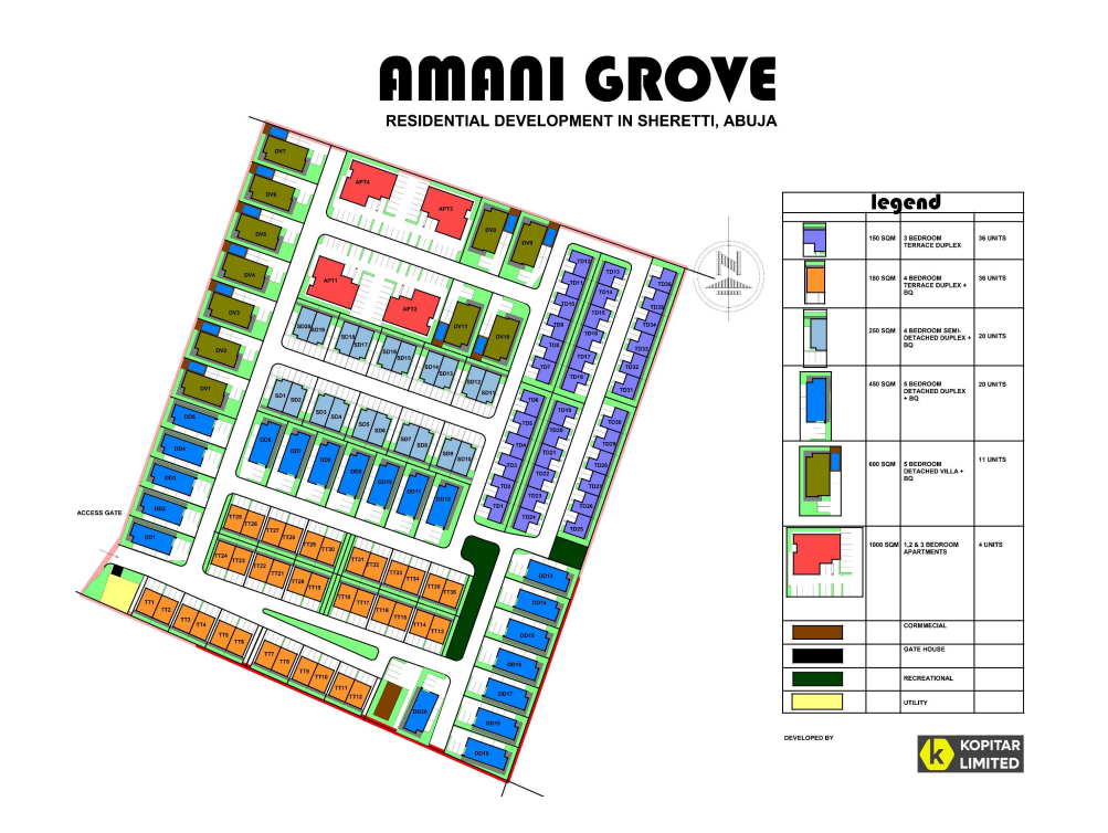 Amani Grove Masterplan Residential Development in Sheretti, Abuja